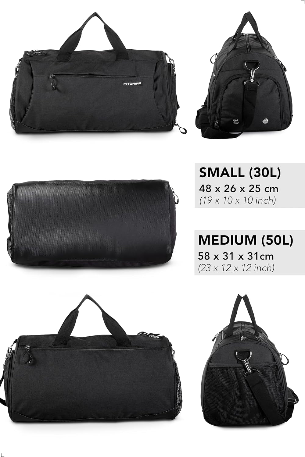® Gym Bag for Men & Women with Shoe & Wet Compartment - Duffle Bag for Travel, Sports, Fitness & Workout