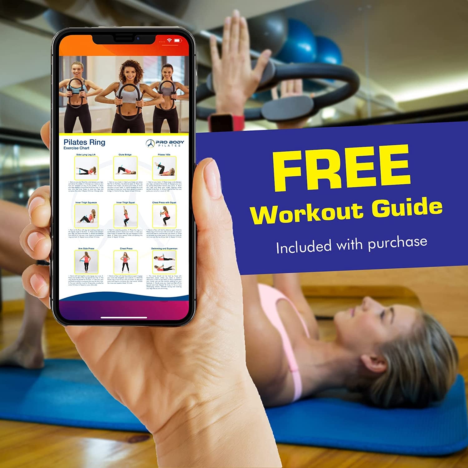 Fitness Circle – 14 Inch Pilates Ring for Focusing on Toning Inner Thighs, Arms, and Core