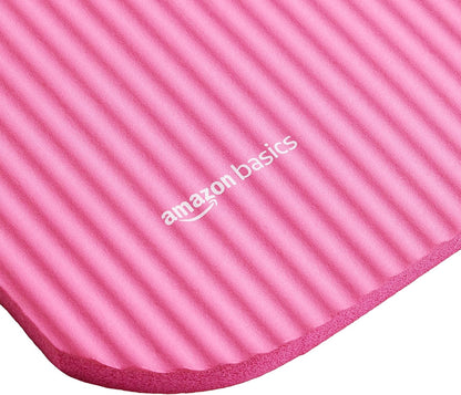 1/2 Inch Extra Thick Exercise Yoga Mat with Carrying Strap, Cushioned Support, for Fitness and Gym Workouts