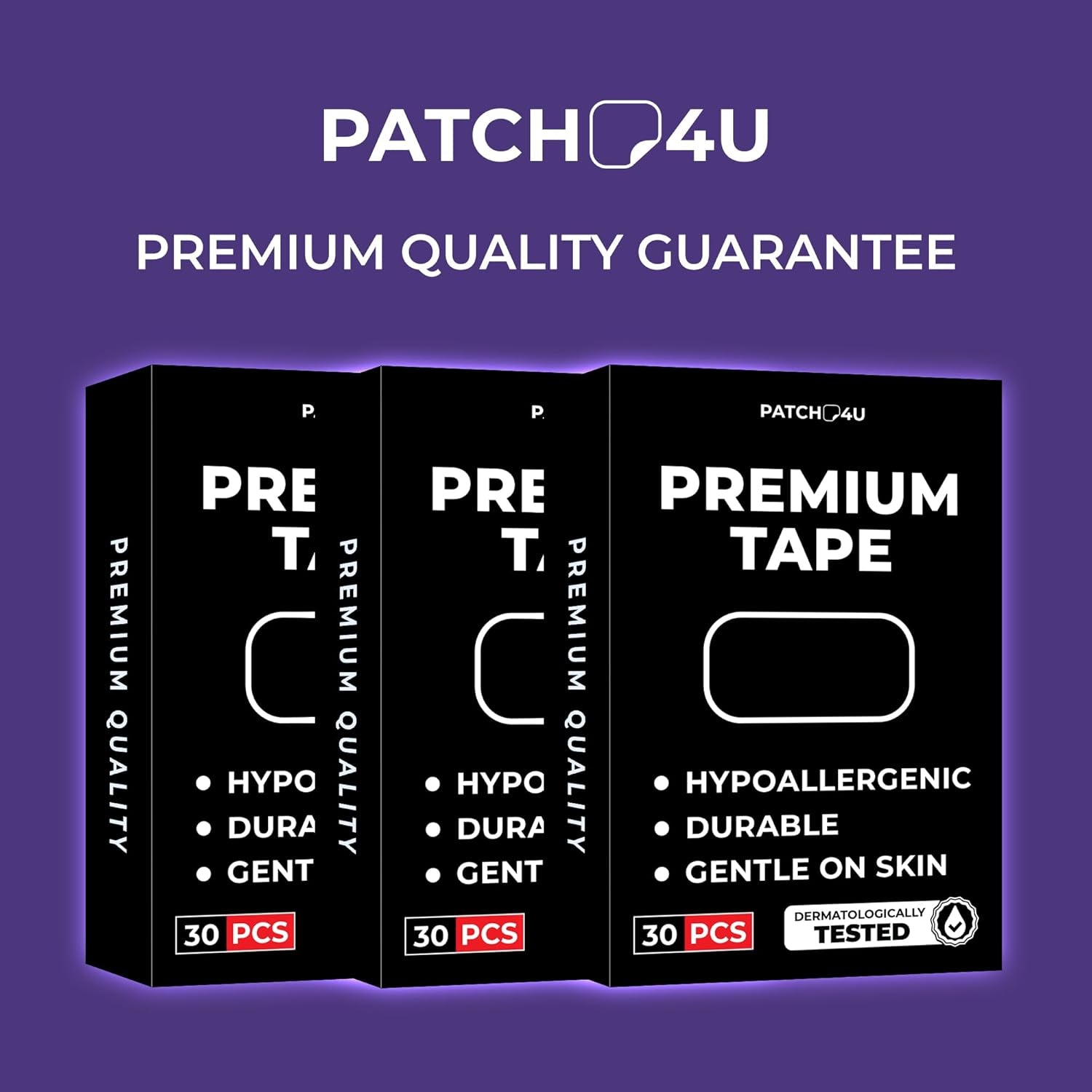 Premium Tape (30 Pack) - Pain Free Removal, Hypoallergenic, Latex Free & Gentle on Skin - Skin Friendly Adhesive Cotton Tape